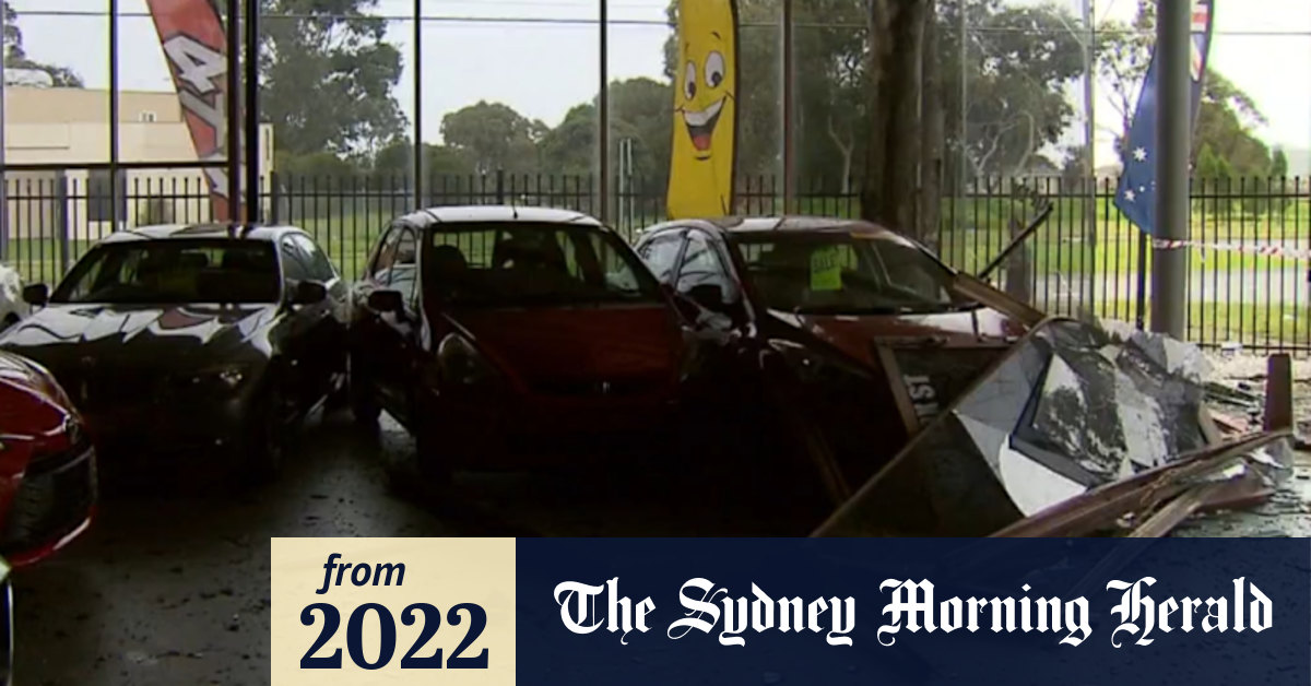 Video Car ploughs through dealership in Victoria